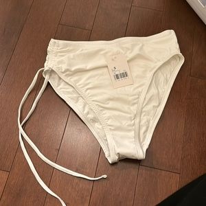 NWT white bikini bottom high waisted